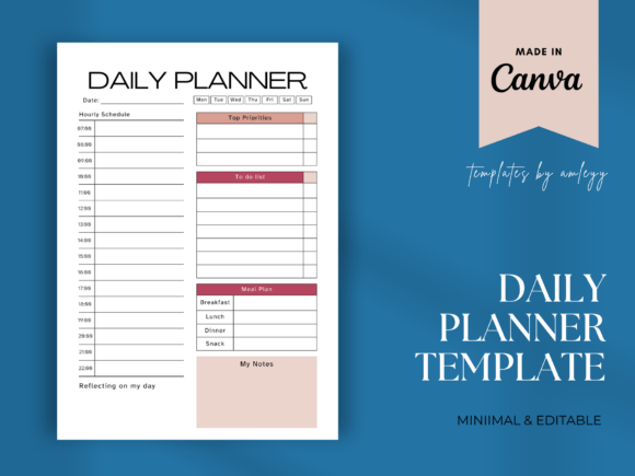 Download Free Daily Planner Template for Canva - Canva Collection
