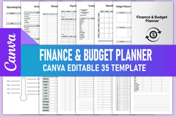 Download Editable Finance &amp; Budget Planner Canva - Canva Collection
