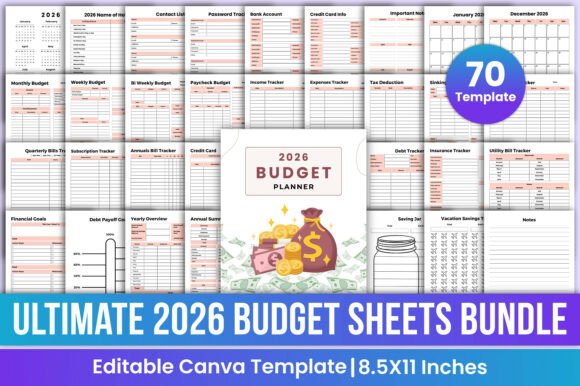 Download Ultimate 2026 Budget Sheets Bundle Canva - Canva Collection