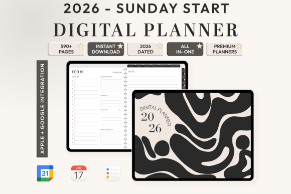 Download All-in-One Digital Planner 2026 - Sunday - Digital Collection