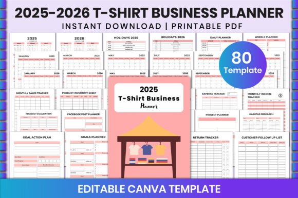 Download 2025-2026 T-Shirt Business Planner Canva - Canva Collection