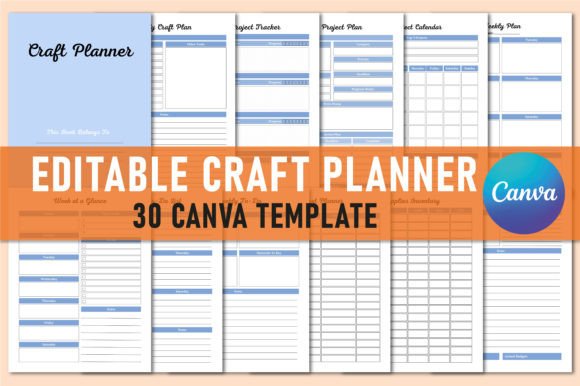 Download Editable Craft Planner Canva Template - Canva Collection