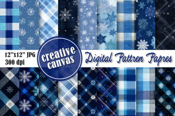 Download Winter Plaid Digital Paper Bundle - Digital Collection