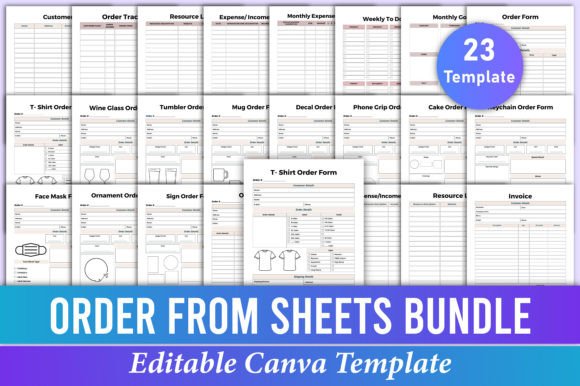 Download Editable Order from Sheets Bundle Canva - Canva Collection
