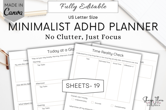 Download Minimalist ADHD Planner Bundle Canva - Canva Collection