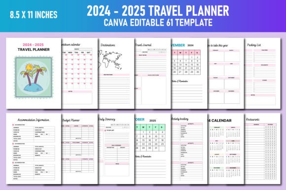 Download 2024 - 2025 Travel Planner Canva KDP - Canva Collection