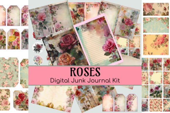 Download Roses Digital Junk Journal Kit - Digital Collection