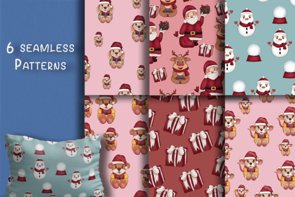 Download Cute Christmas Patterns Digital Paper - Digital Collection