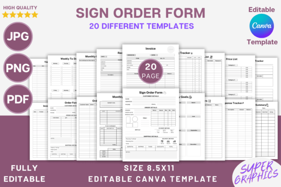 Download Editable Sign Order Form Canva Template - Canva Collection