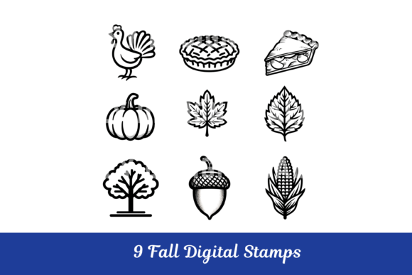 Download Fall Thanksgiving Digital Stamp PNG's - Digital Collection