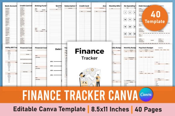 Download Editable Finance Tracker Canva Template - Canva Collection