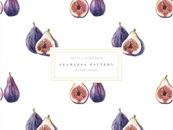 Download Watercolor Fig Digital Paper - Digital Collection