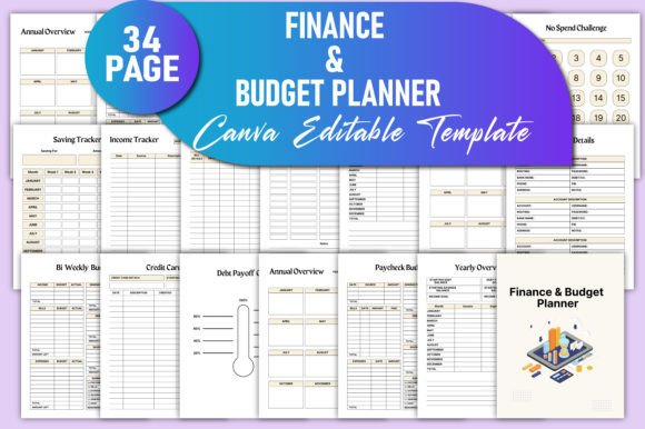 Download Finance &amp; Budget Planner Canva KDP - Canva Collection