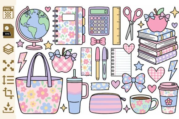 Download Cute School Supplies Clipart PNG &amp; SVG - Premium Resources