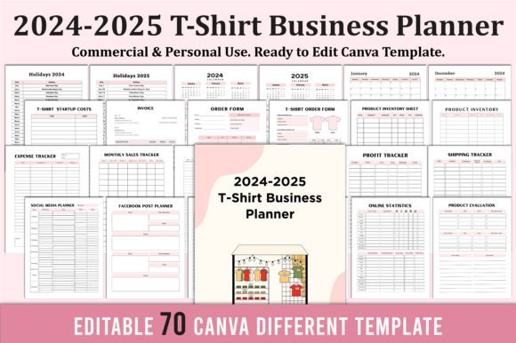 Download 2024-25 T-Shirt Business Planner Canva - Canva Collection