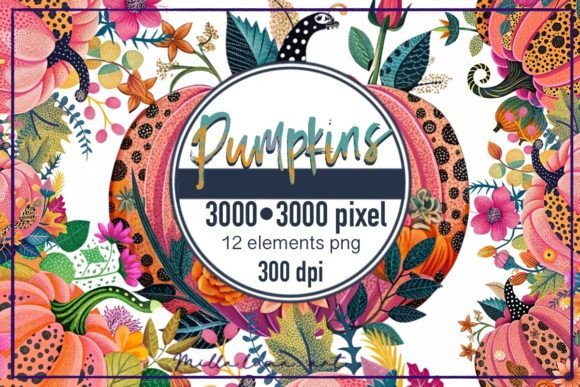 Download Fall Graphics Pastel Chic Pumpkins - Fall graphics Collection