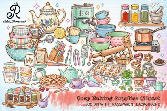 Download Cozy Baking Supplies Clipart - Supplies Collection
