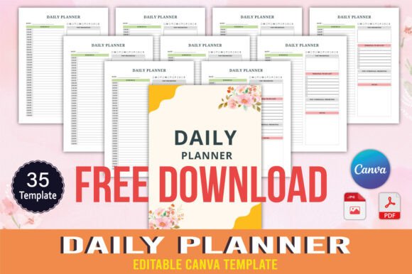 Download Free Daily Planner Canva Template - Canva Collection