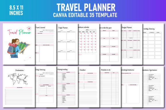 Download Travel Planner Canva KDP - Canva Collection