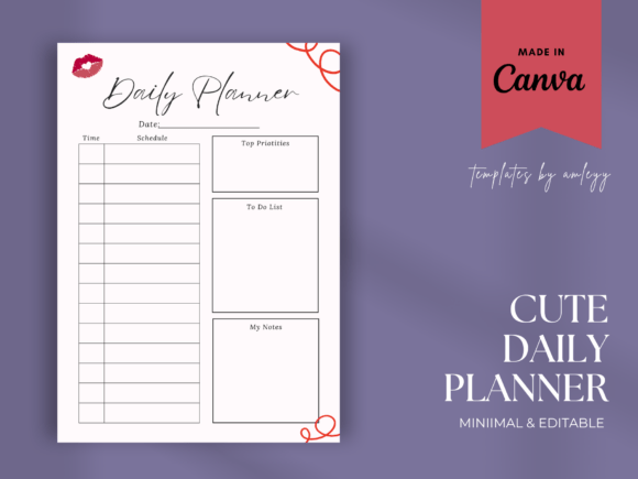 Download Cute Daily Planner Template Canva - Canva Collection