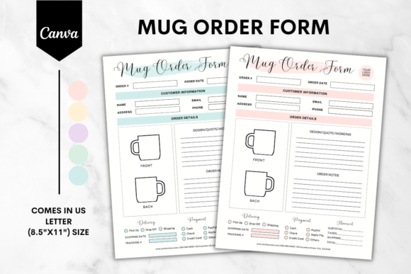 Download Custom Mug Order Form Canva Template 1 - Canva Collection