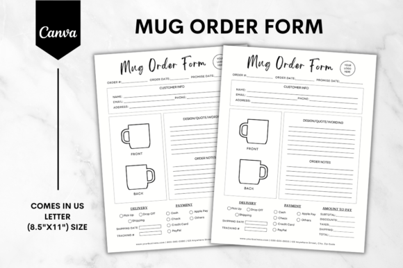 Download Custom Mug Order Form Canva Template 2 - Canva Collection