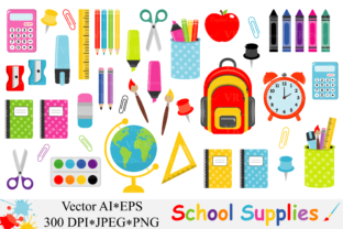 Download School Supplies Clipart, Back to School - Vector - Supplies Collection