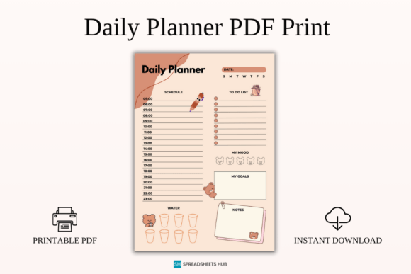 Download Daily Planner PDF Digital Print - Digital Collection