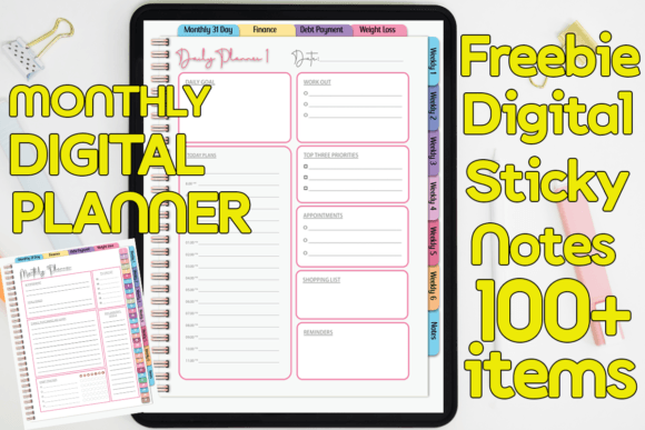 Download Monthly , Finance,Weight,Digital Planner - Digital Collection
