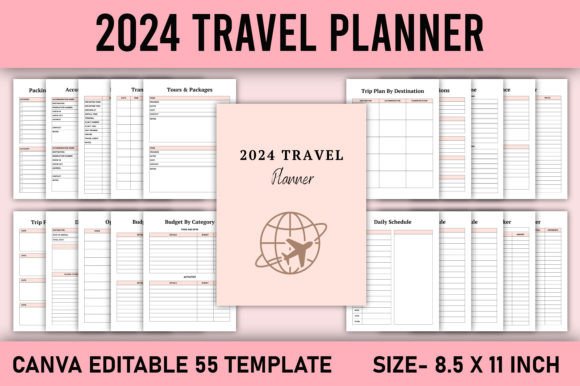 Download 2024 Travel Planner Canva Template - Canva Collection