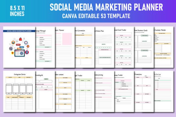 Download Social Media Marketing Planner Canva KDP - Canva Collection