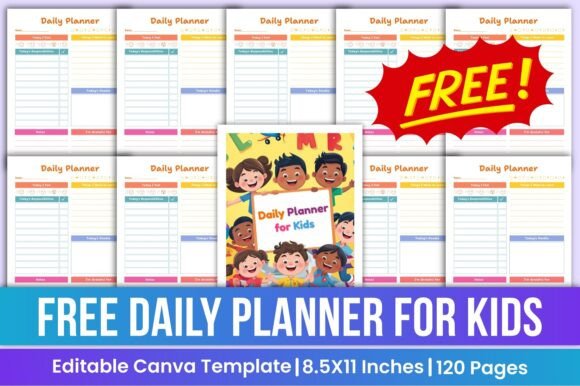 Download Free Daily Planner for Kids Canva - Canva Collection