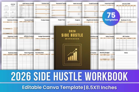 Download 2026 Side Hustle Workbook Canva Kdp - Canva Collection