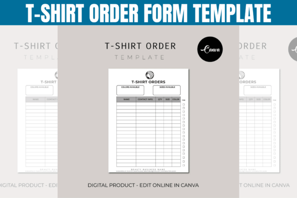 Download T-Shirt Order Form Canva Template - Canva Collection
