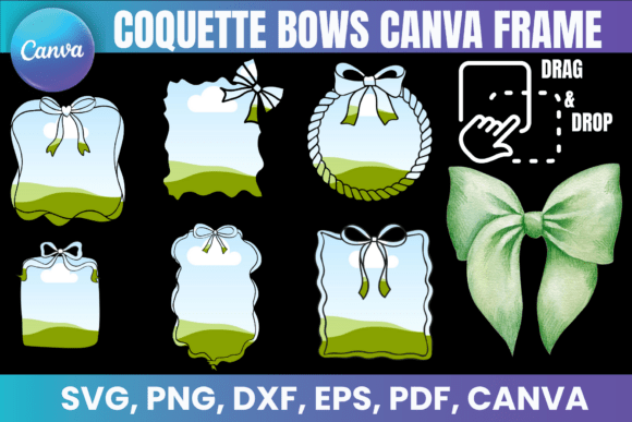 Download Coquette Bows Canva Frame Bundle - Canva Collection