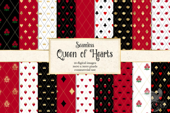 Download Queen of Hearts Digital Paper - Digital Collection