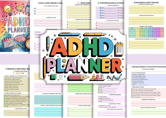 Download ADHD Planner - KDP Canva Template - Canva Collection