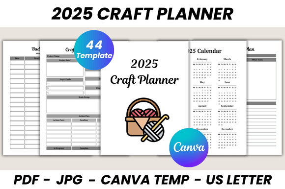Download 2025 Craft Planner Canva Template - Canva Collection