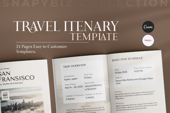 Download Editable Travel Itinerary Canva Template - Canva Collection