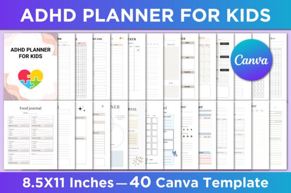Download ADHD Planner for Kids Canva Template - Canva Collection