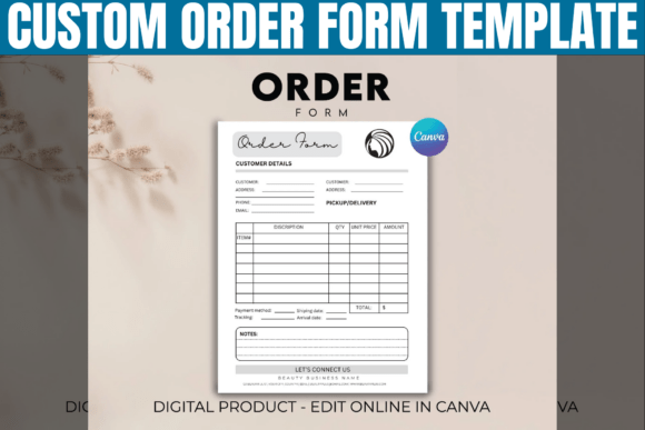 Download Custom Order Form Canva Template - Canva Collection