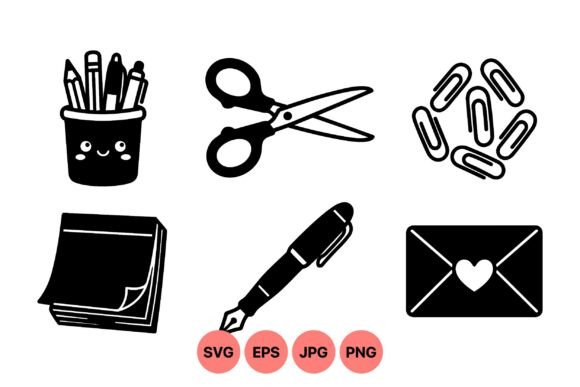 Download Cute Office Supplies Clipart Set - Supplies Collection