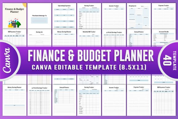 Download Finance &amp; Budget Planner Canva KDP - Canva Collection