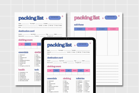 Download Packing List Printable Digital Travel - Digital Collection