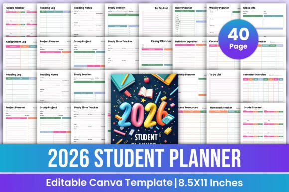 Download 2026 Student Planner Canva Template - Canva Collection