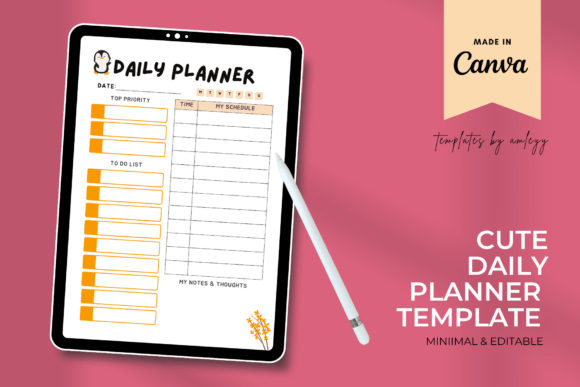 Download Canva Editable Daily Planner Template - Canva Collection