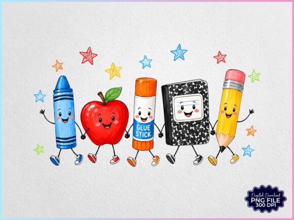 Download Back to School Cartoon Supplies PNG - Supplies Collection