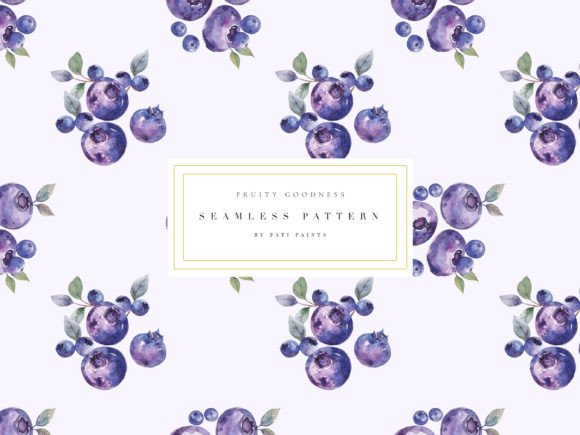 Download Watercolor Blueberry Digital Paper - Digital Collection