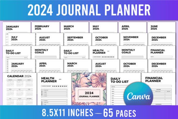 Download Editable 2024 Journal Planner for Canva - Canva Collection