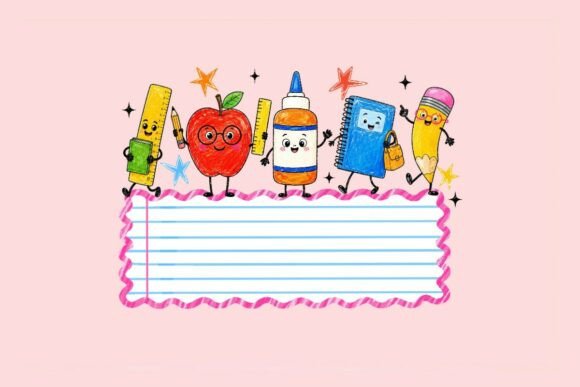 Download Cute School Supplies Clipart Characters - Supplies Collection